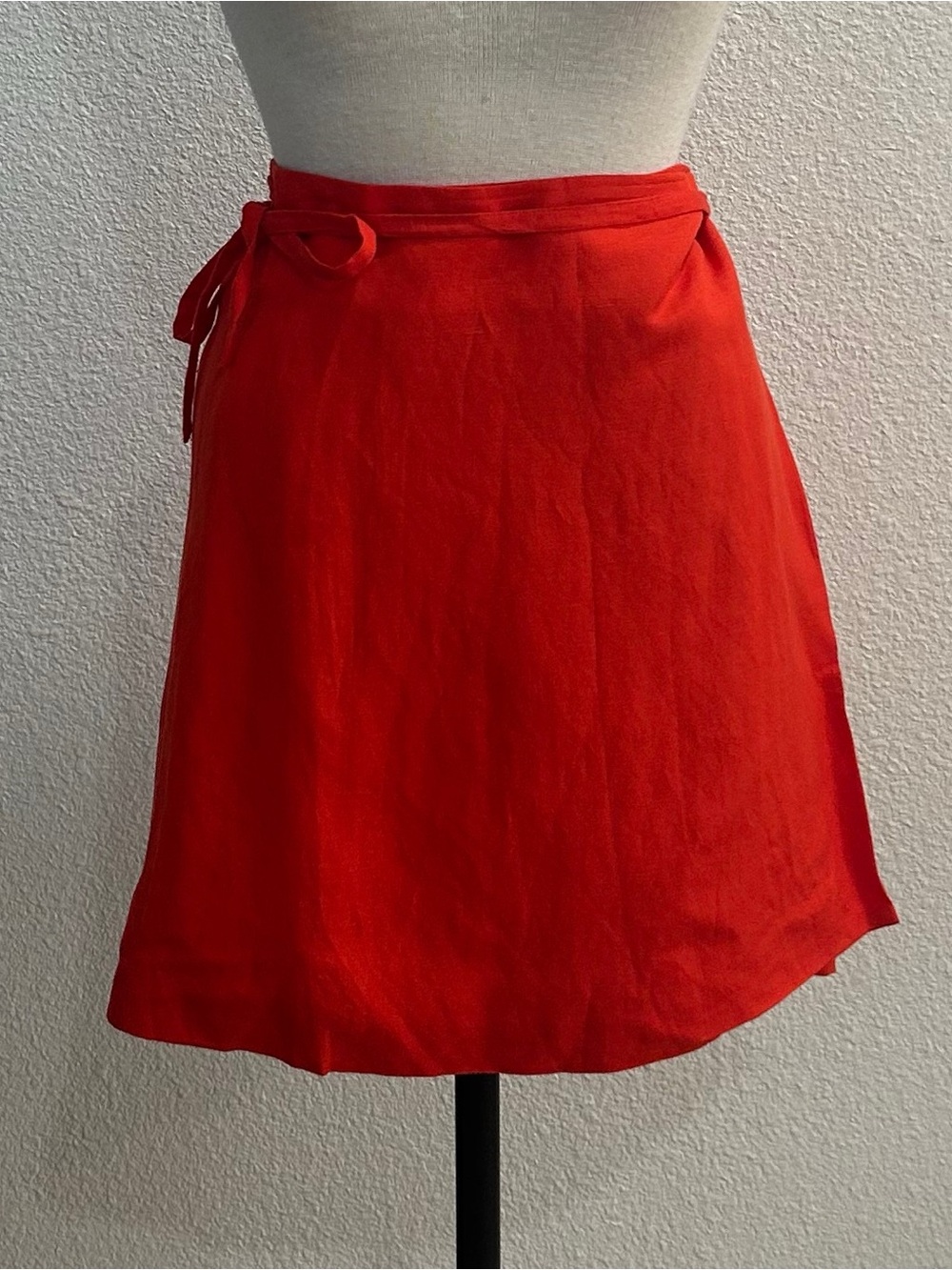 Capulet Linen Wrap Tie Mini Skirt Size Large Tomato Red Vacation Preppy Summer
